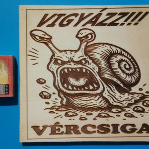 VUGYÁZZ! Vércsiga. Vigyázz a kutya harap helyett. Hulladék anyagra készült tábla. Kültéret nem bírja. - esküvő - dekoráció - tábla & jelzés - Meska.hu