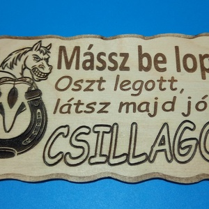 Kutyatábla, veszélyesen rúgó lóval. (1) - Meska.hu