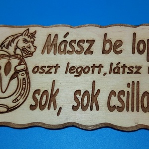 Kutyatábla, veszélyesen rúgó lóval. (2) - esküvő - dekoráció - tábla & jelzés - Meska.hu