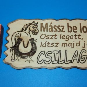 Kutyatábla, veszélyesen rúgó lóval. Igazi kép, hamarosan. (3) - esküvő - dekoráció - tábla & jelzés - Meska.hu