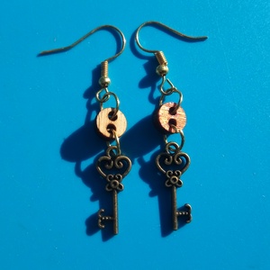 Kulcsos fülbevaló. (bardvégü) Láncos. , Esküvő, Ékszer, Fülbevaló, Ékszerkészítés, MESKA