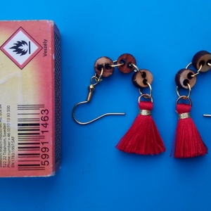 Bojtos fülbevaló. (kispiros) Láncos.  - esküvő - ékszer - fülbevaló - Meska.hu