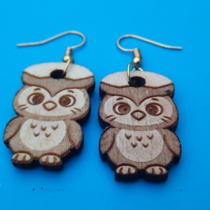 Gravírozott, kivágott bagoly fülbevaló. Baglyos mintás, Bagollyal készült gyerekeknek. - esküvő - ékszer - fülbevaló - Meska.hu
