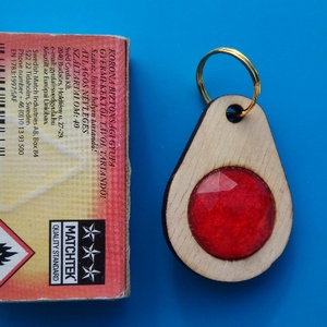 Rubin köves kulcstartó. Nem igazi rubint! Hamis rubinnal készült, hamis rubinos kulcsdísz. - táska & tok - kulcstartó & táskadísz - kulcstartó - Meska.hu