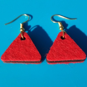 Piros filc bevonatú buli fülbevaló. Karácsonyra, szilveszterre, mikulásra, vidám házibuliba, koncertre vagy ajándékba. - esküvő - ékszer - fülbevaló - Meska.hu