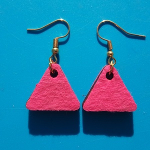 Rózsaszín filc bevonatú buli fülbevaló Karácsonyra, szilveszterre, mikulásra, vidám házibuliba, koncertre vagy ajándékba - esküvő - ékszer - fülbevaló - Meska.hu