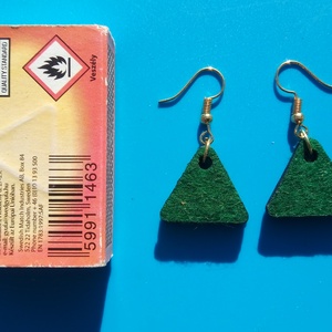 Zöld filc bevonatú buli fülbevaló. Karácsonyra, szilveszterre, mikulásra, vidám házibuliba, koncertre vagy ajándékba. - esküvő - ékszer - fülbevaló - Meska.hu