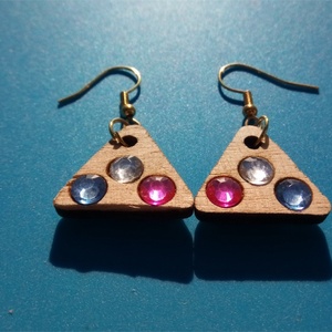 Kék, fehér, rózsaszín strasszos buli fülbevaló. Karácsonyra, szilveszterre, mikulásra, vidám házibuliba vagy ajándékba. - esküvő - ékszer - fülbevaló - Meska.hu