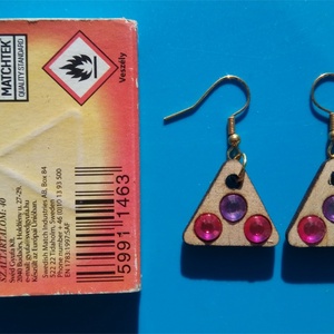 Lila, rózsaszín strasszos fülbevaló. Karácsonyra, szilveszterre, mikulásra, vidám házibuliba, koncertre vagy ajándékba. - esküvő - ékszer - fülbevaló - Meska.hu