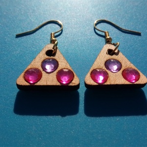 Lila, rózsaszín strasszos fülbevaló. Karácsonyra, szilveszterre, mikulásra, vidám házibuliba, koncertre vagy ajándékba. - esküvő - ékszer - fülbevaló - Meska.hu