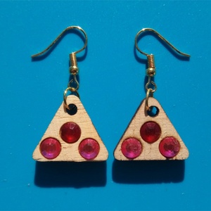 Piros, rózsaszín strasszos fülbevaló. Karácsonyra, szilveszterre, mikulásra, vidám házibuliba, koncertre vagy ajándékba., Esküvő, Ékszer, Fülbevaló, Ékszerkészítés, Gravírozás, pirográfia, MESKA