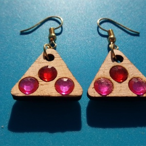 Piros, rózsaszín strasszos fülbevaló. Karácsonyra, szilveszterre, mikulásra, vidám házibuliba, koncertre vagy ajándékba. - esküvő - ékszer - fülbevaló - Meska.hu