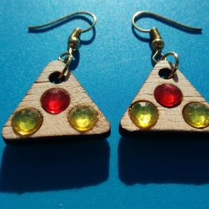 Piros, sárga strasszos buli fülbevaló Karácsonyra, szilveszterre, mikulásra, vidám házibuliba, koncertre vagy ajándékba. - esküvő - ékszer - fülbevaló - Meska.hu