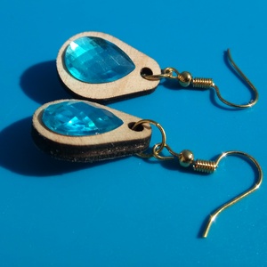 Kék csepp strasszos buli fülbevaló Karácsonyra, szilveszterre, mikulásra, vidám házibuliba, koncertre vagy ajándékba. - esküvő - ékszer - fülbevaló - Meska.hu