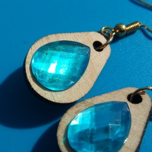 Kék csepp strasszos buli fülbevaló Karácsonyra, szilveszterre, mikulásra, vidám házibuliba, koncertre vagy ajándékba. - esküvő - ékszer - fülbevaló - Meska.hu