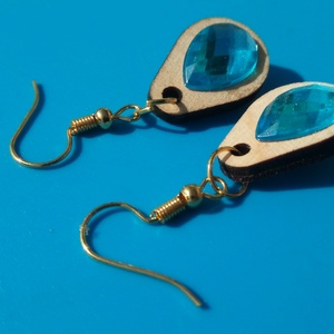 Kék csepp strasszos buli fülbevaló Karácsonyra, szilveszterre, mikulásra, vidám házibuliba, koncertre vagy ajándékba. - esküvő - ékszer - fülbevaló - Meska.hu