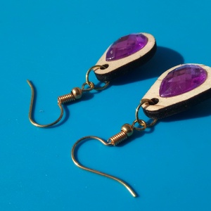 Lila csepp strasszos buli fülbevaló Karácsonyra, szilveszterre, mikulásra, vidám házibuliba, koncertre vagy ajándékba. - esküvő - ékszer - fülbevaló - Meska.hu