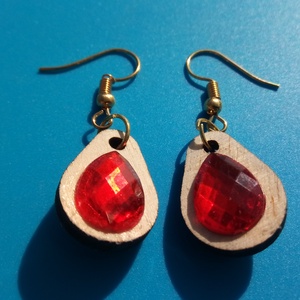 Piros csepp strasszos buli fülbevaló Karácsonyra, szilveszterre, mikulásra, vidám házibuliba, koncertre vagy ajándékba. - esküvő - ékszer - fülbevaló - Meska.hu