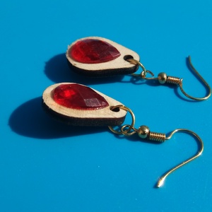 Piros csepp strasszos buli fülbevaló Karácsonyra, szilveszterre, mikulásra, vidám házibuliba, koncertre vagy ajándékba. - esküvő - ékszer - fülbevaló - Meska.hu