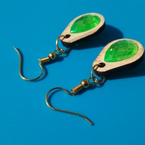 Zöld csepp strasszos buli fülbevaló Karácsonyra, szilveszterre, mikulásra, vidám házibuliba, koncertre vagy ajándékba. - esküvő - ékszer - fülbevaló - Meska.hu