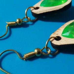 Zöld csepp strasszos buli fülbevaló Karácsonyra, szilveszterre, mikulásra, vidám házibuliba, koncertre vagy ajándékba. - esküvő - ékszer - fülbevaló - Meska.hu