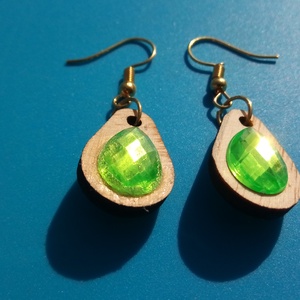 Zöld csepp strasszos buli fülbevaló Karácsonyra, szilveszterre, mikulásra, vidám házibuliba, koncertre vagy ajándékba. - esküvő - ékszer - fülbevaló - Meska.hu