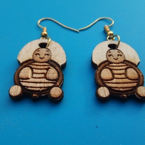 Teknőc fülbevaló. Teknőcös füldísz teknőccel. Kiváló ajándék lánynak, vidám hölgynek, nőnek szilveszterre vagy bármikor. - esküvő - ékszer - fülbevaló - Meska.hu