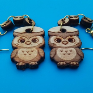 Láncos Bagoly fülbevaló. Baglyos füldísz, bagollyal. Kiváló ajándék lánynak, vidám hölgynek, nőnek szilveszterre. - esküvő - ékszer - fülbevaló - Meska.hu