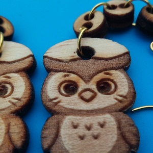 Láncos Bagoly fülbevaló. Baglyos füldísz, bagollyal. Kiváló ajándék lánynak, vidám hölgynek, nőnek szilveszterre. - esküvő - ékszer - fülbevaló - Meska.hu