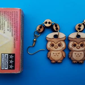 Láncos Bagoly fülbevaló. Baglyos füldísz, bagollyal. Kiváló ajándék lánynak, vidám hölgynek, nőnek szilveszterre. - esküvő - ékszer - fülbevaló - Meska.hu