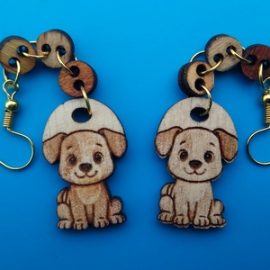 Láncos Kutya fülbevaló. Kutyás füldísz kutyával. Kiváló ajándék lánynak, vidám hölgynek, nőnek szilveszterre. - esküvő - ékszer - fülbevaló - Meska.hu