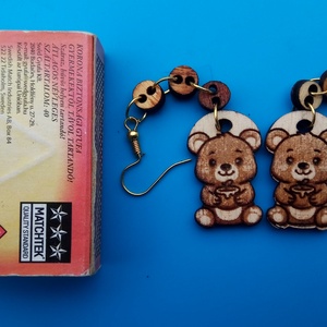 Láncos Maci, medve fülbevaló. Macis füldísz macival. Kiváló ajándék lánynak, vidám hölgynek, nőnek szilveszterre. - esküvő - ékszer - fülbevaló - Meska.hu