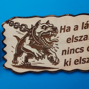 Humoros(nak szánt) kutyatábla. Ha elszakad... Vigyázz a kutya harap helyett.  - otthon & életmód - dekoráció - kép & falikép - táblakép - Meska.hu