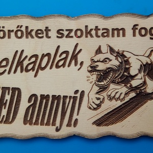 Humoros(nak szánt) kutyatábla. Neked annyi.... Vigyázz a kutya harap helyett. , Otthon & Életmód, Dekoráció, Kép & Falikép, Táblakép, Gravírozás, pirográfia, MESKA