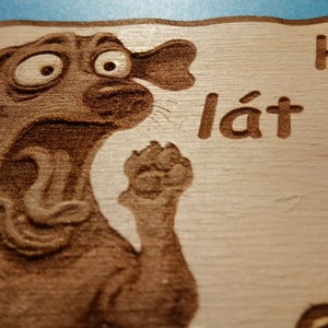 Humoros(nak szánt) kutyatábla. Félős tacskó.  Vigyázz a kutya harap helyett.  - otthon & életmód - dekoráció - kép & falikép - táblakép - Meska.hu