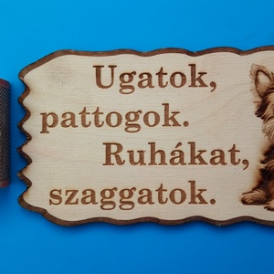 Humoros(nak szánt) kutyatábla. Pattogó kutyus.  Vigyázz a kutya harap helyett.  - otthon & életmód - dekoráció - kép & falikép - táblakép - Meska.hu