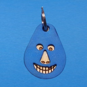 Kék, Vidám Busó kulcstartó. Gumírozott felület, gravírozott alappal. Vidámaknak jár, búsulóknak vidító ajándék. - táska & tok - kulcstartó & táskadísz - kulcstartó - Meska.hu