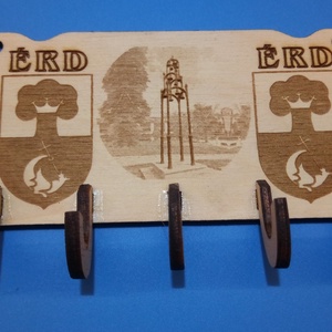 Fali kulcstartó, Érd városának harang és címer mintájával. - otthon & életmód - dekoráció - fali és függő dekoráció - fali kulcstartó - Meska.hu