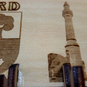 Fali kulcstartó, Érd városának minarett és címer mintájával. - otthon & életmód - dekoráció - fali és függő dekoráció - fali kulcstartó - Meska.hu