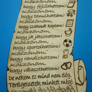 Szülőköszöntő pergamen. Esküvői ajándék falitábla, nyírfából. Apának, anyának szeretettel adható, emléktábla.  - Meska.hu