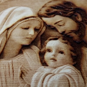 Az újszülött Jézuska. Húsvéti ajándék idősebbeknek, vallásos érzelműeknek. Gravírozott fa falikép. - otthon & életmód - dekoráció - kép & falikép - fából készült kép - Meska.hu