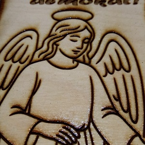 Húsvéti gyerek ajándék. Szép, gravírozott álomőrző. Őrangyal kép gyerekszobába, gyerekágy fölé, megnyugtatásnak, dísznek - otthon & életmód - dekoráció - kép & falikép - fából készült kép - Meska.hu