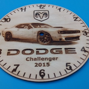 Húsvétra, ajándékba: Dodge Challenger 2015 mintás falióra. USA rajongónak, veteránosnak. - otthon & életmód - dekoráció - fali és függő dekoráció - falióra & óra - Meska.hu