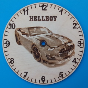 Húsvétra, ajándékba: HELLBOY mintás falióra. Ford Mustang rajongónak, veteránosnak. - otthon & életmód - dekoráció - fali és függő dekoráció - falióra & óra - Meska.hu