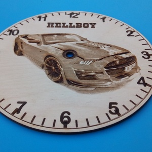 Húsvétra, ajándékba: HELLBOY mintás falióra. Ford Mustang rajongónak, veteránosnak. - otthon & életmód - dekoráció - fali és függő dekoráció - falióra & óra - Meska.hu