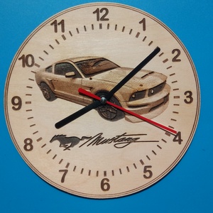 Húsvétra ajándékba: Ford Mustang mintás falióra. USA autó rajongónak, veteránosnak. - otthon & életmód - dekoráció - fali és függő dekoráció - falióra & óra - Meska.hu