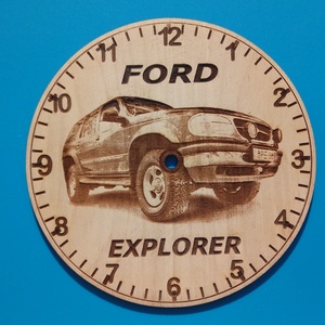 Ford Explorer mintás falióra. Ajándékba: USA autó rajongónak, veteránosnak. - otthon & életmód - dekoráció - fali és függő dekoráció - falióra & óra - Meska.hu