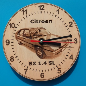 Citroen BX 1.4 SL mintás falióra. Ajándékba: autó rajongónak, veteránosnak. - otthon & életmód - dekoráció - fali és függő dekoráció - falióra & óra - Meska.hu