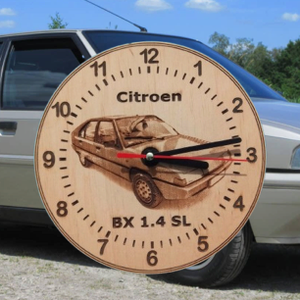 Citroen BX 1.4 SL mintás falióra. Ajándékba: autó rajongónak, veteránosnak., Otthon & Életmód, Dekoráció, Fali és függő dekoráció, Falióra & óra, Gravírozás, pirográfia, MESKA