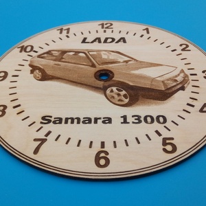 LADA Samara (3 ajtós) mintás falióra. Ajándékba: autó rajongónak, veteránosnak. - otthon & életmód - dekoráció - fali és függő dekoráció - falióra & óra - Meska.hu